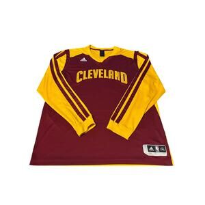 Adidas Cleveland Cavaliers NBA Warm Up Shooting Shirt 2XL Wine Gold Long Sleeve